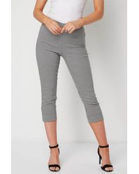Roman - Gingham Cropped Stretch Trouser - Lyst