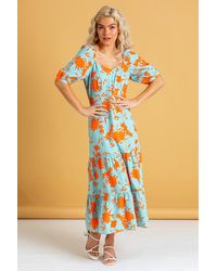 Roman - Dusk Fashion Button Through Floral Print Midi Dress - Lyst