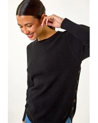 Roman - Textured Curved Hem Jumper - Lyst