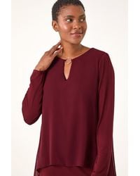 Roman - Ring-Front Chiffon Overlay Tunic - Lyst