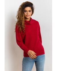 Roman - Textured Cowl Neck Jumper - Lyst