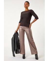Roman - Shimmer Ribbed Batwing Knit Jumper - Lyst