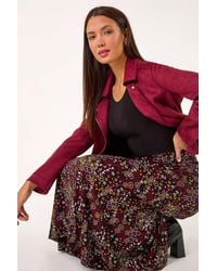 Roman - Ditsy Floral Print Stretch Midi Skirt - Lyst