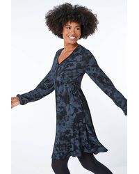 Roman - Tie Dye Fit And Flare Dress - Lyst