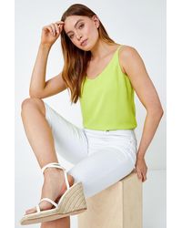 Roman - Denim Stretch Knee Length Pedal Pusher - Lyst