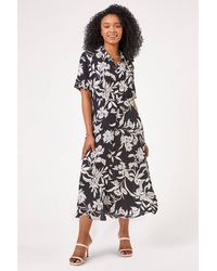 Roman Petite - Floral Print Relaxed Shirt Dress - Lyst