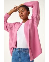 Roman - Pointelle Edge-to-Edge Cardigan - Lyst