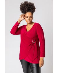 Roman Curve - Wrap Diamante Buckle Top - Lyst