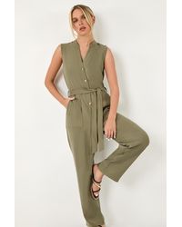 Roman Petite - Button Detail Pocket Jumpsuit - Lyst