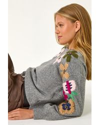 Roman - Floral Embellished Crew Jumper - Lyst