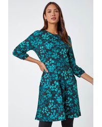 Roman - Animal Print Pocket Stretch Dress - Lyst