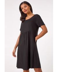 Roman - Relaxed Cotton Blend Pocket Dress - Lyst