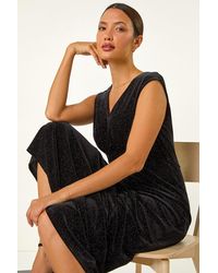 Roman - Glitter Velvet Maxi Dress - Lyst
