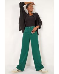 Roman - Cotton Blend Wide Leg Stretch Jeans - Lyst