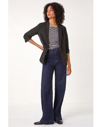 Roman - Ruched Sleeve Stretch Blazer - Lyst