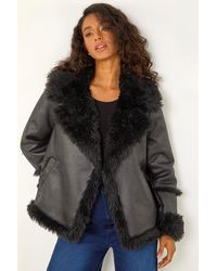 D.u.s.k - Faux Fur Aviator Jacket - Lyst