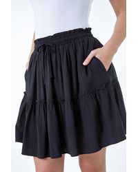 D.u.s.k - Tiered Tie Detail Pocket Mini Skirt - Lyst