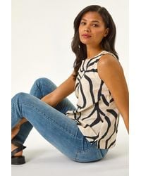 Roman - Mono Abstract Print Shell Top - Lyst