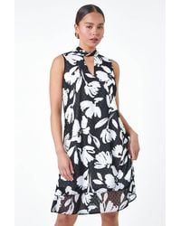 Roman Petite - Textured Spot Floral Dress - Lyst