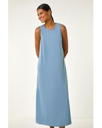Roman - Satin A-Line Midi Dress - Lyst
