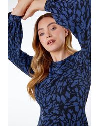 Roman - Animal Print Jacquard Dress - Lyst