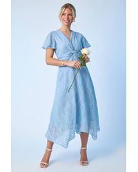 Roman Petite - Front Twist Jacquard Dress - Lyst