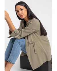 Roman - Tie Waist Longline Jacket - Lyst