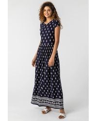 Roman - Paisley Border Print Stretch Maxi Dress - Lyst