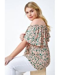 Roman Curve - Paisley Print Bardot Stretch Top - Lyst