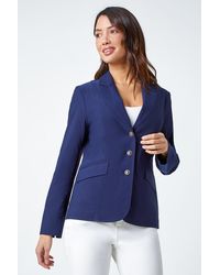 Roman - Button Detail Stretch Blazer - Lyst