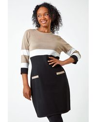Roman Petite - Stripe Print Pocket Jumper Dress - Lyst