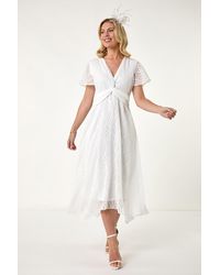 Roman Petite - Front Twist Jacquard Dress - Lyst