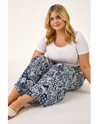 Roman Curve - Ikat Print Wide Leg Trouser - Lyst