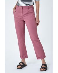Roman - Cotton Blend Washed Chino Trousers - Lyst