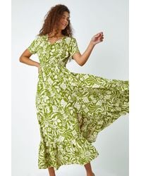 Roman - Floral Print Button Detail Maxi Dress - Lyst