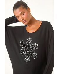 Roman - Embellished Snowflake Stretch Top - Lyst