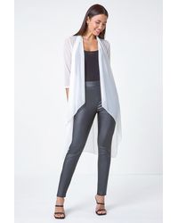Roman - 3/4 Sleeve Mesh Longline Kimono - Lyst