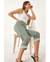 Roman - Contrast Detail Cropped Stretch Trouser - Lyst