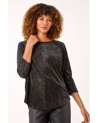Roman - Foil Spot Print Velvet Top - Lyst