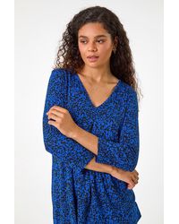 Roman - Abstract Print Pleat Front Tunic Top - Lyst