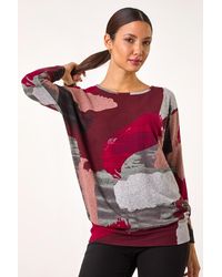 Roman - Abstract Print Banded Hem Top - Lyst