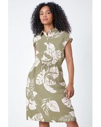 Roman - Originals Petite Tropical Print Shirt Dress - Lyst