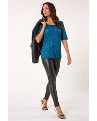 Roman - Lace Short Sleeve T-Shirt - Lyst