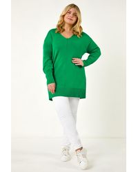 Roman Curve - V-Neck Relaxed Jumper - Lyst