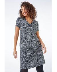 Roman Petite - Animal Pocket Tunic Dress - Lyst