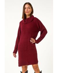 Roman - Roll Neck Knitted Jumper Dress - Lyst