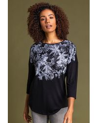 Roman - Floral Butterfly Embellished Top - Lyst