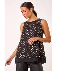 Roman - Foil Spot Print Double Layer Top - Lyst