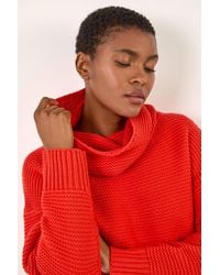 Roman - Textured Cowl Neck Jumper - Lyst