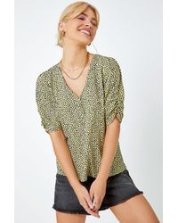 D.u.s.k - Ditsy Spot Button Detail Top - Lyst